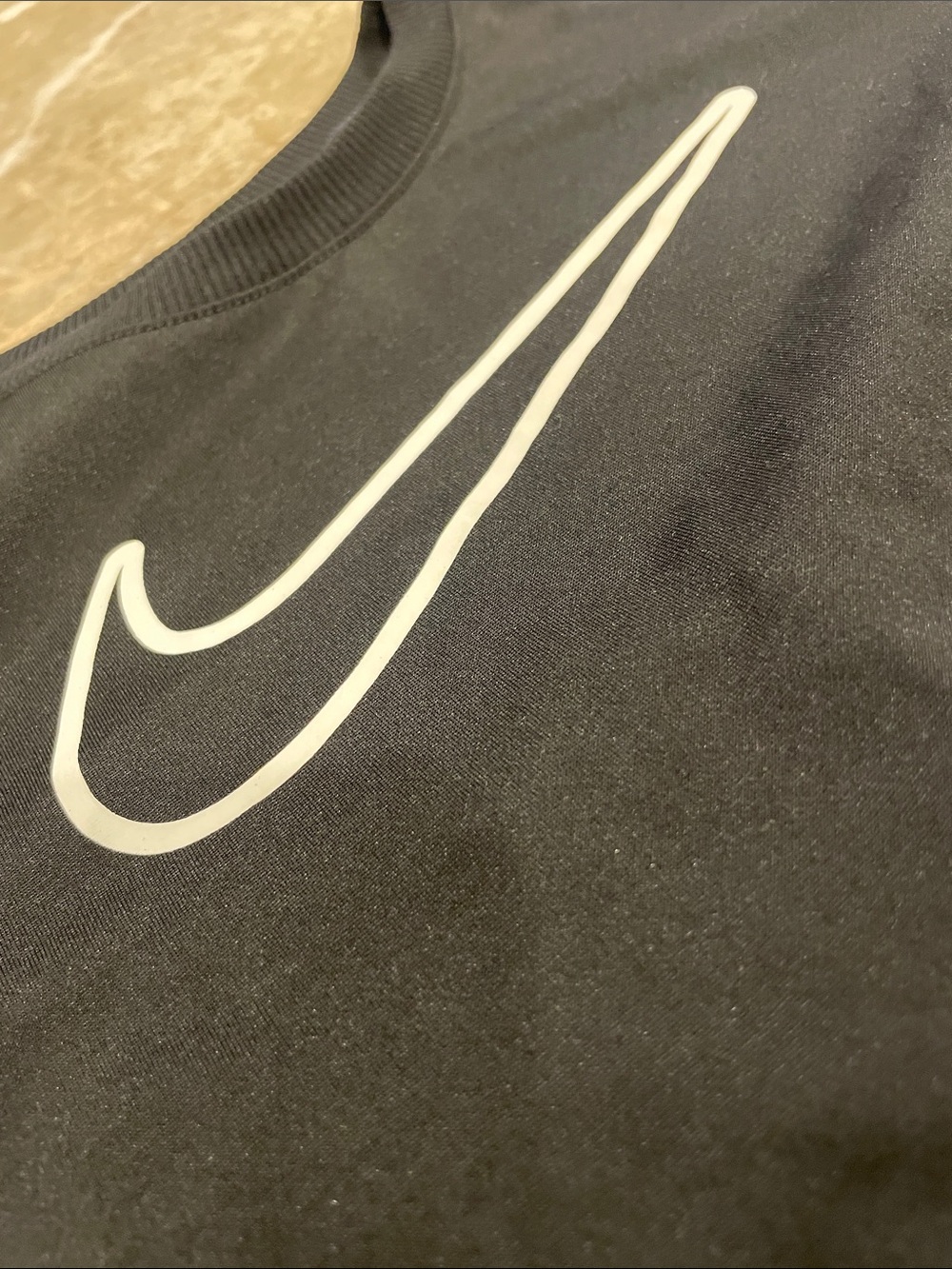 Nike Black Tee with White Swoosh - Kids Short Sleeve - Picture 3 of 5